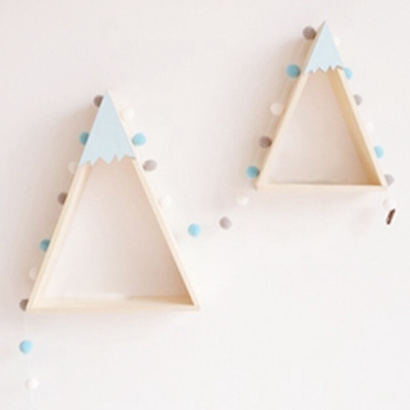2pcs/set Home Decor Nordic Style For Baby Room Wall Shelf Wood Snow Mountain Shelf Floating Shelf For Kids Room JJJSN11451