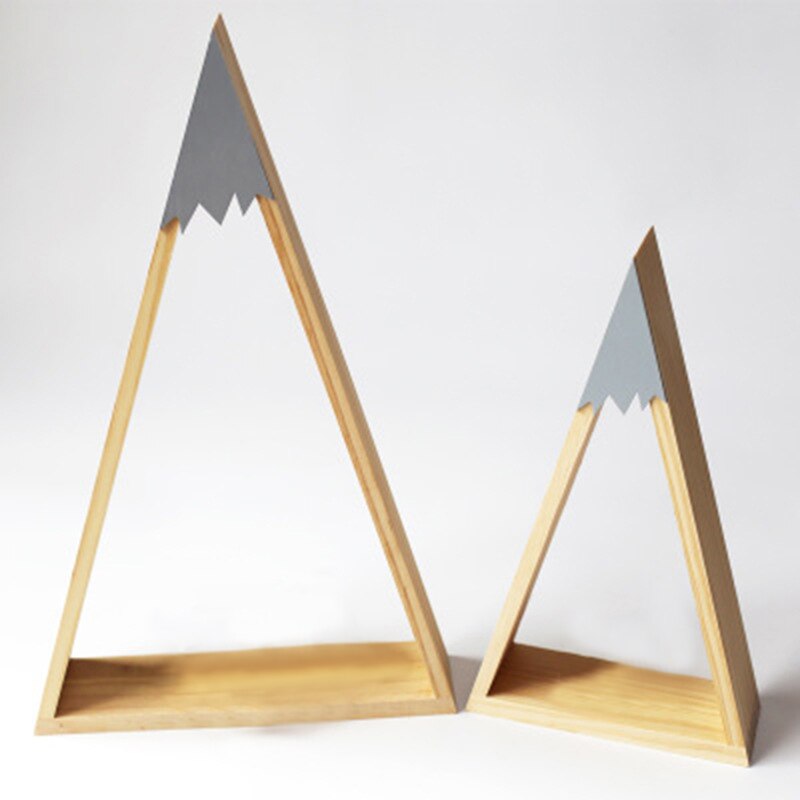 2pcs/set Home Decor Nordic Style For Baby Room Wall Shelf Wood Snow Mountain Shelf Floating Shelf For Kids Room JJJSN11451