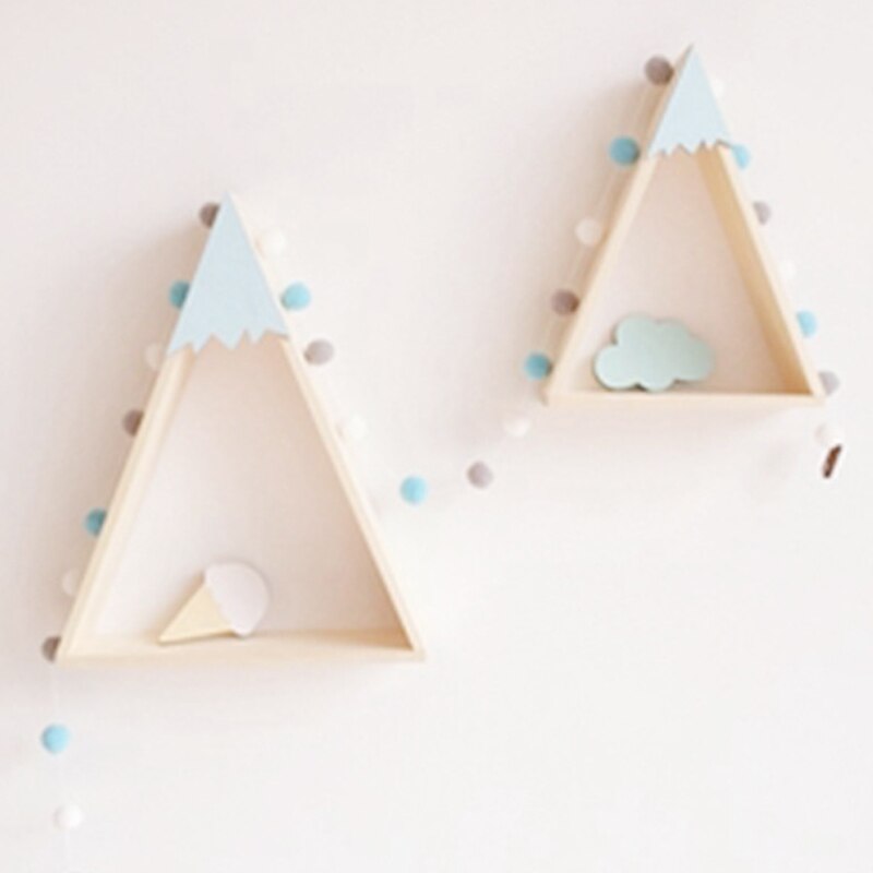 2pcs/set Home Decor Nordic Style For Baby Room Wall Shelf Wood Snow Mountain Shelf Floating Shelf For Kids Room JJJSN11451