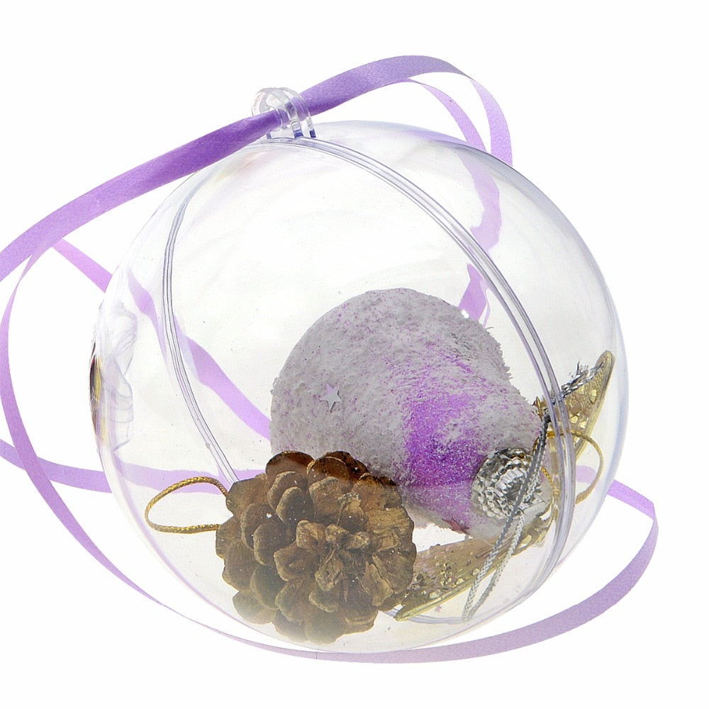 50Pcs New Clear Christmas Decoration Hanging Ball Baubles Round Bauble Ornament Xmas Tree Home Decor Christmas Tree Xmas Balls