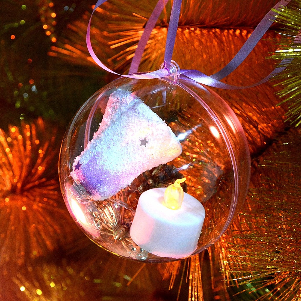 50Pcs New Clear Christmas Decoration Hanging Ball Baubles Round Bauble Ornament Xmas Tree Home Decor Christmas Tree Xmas Balls