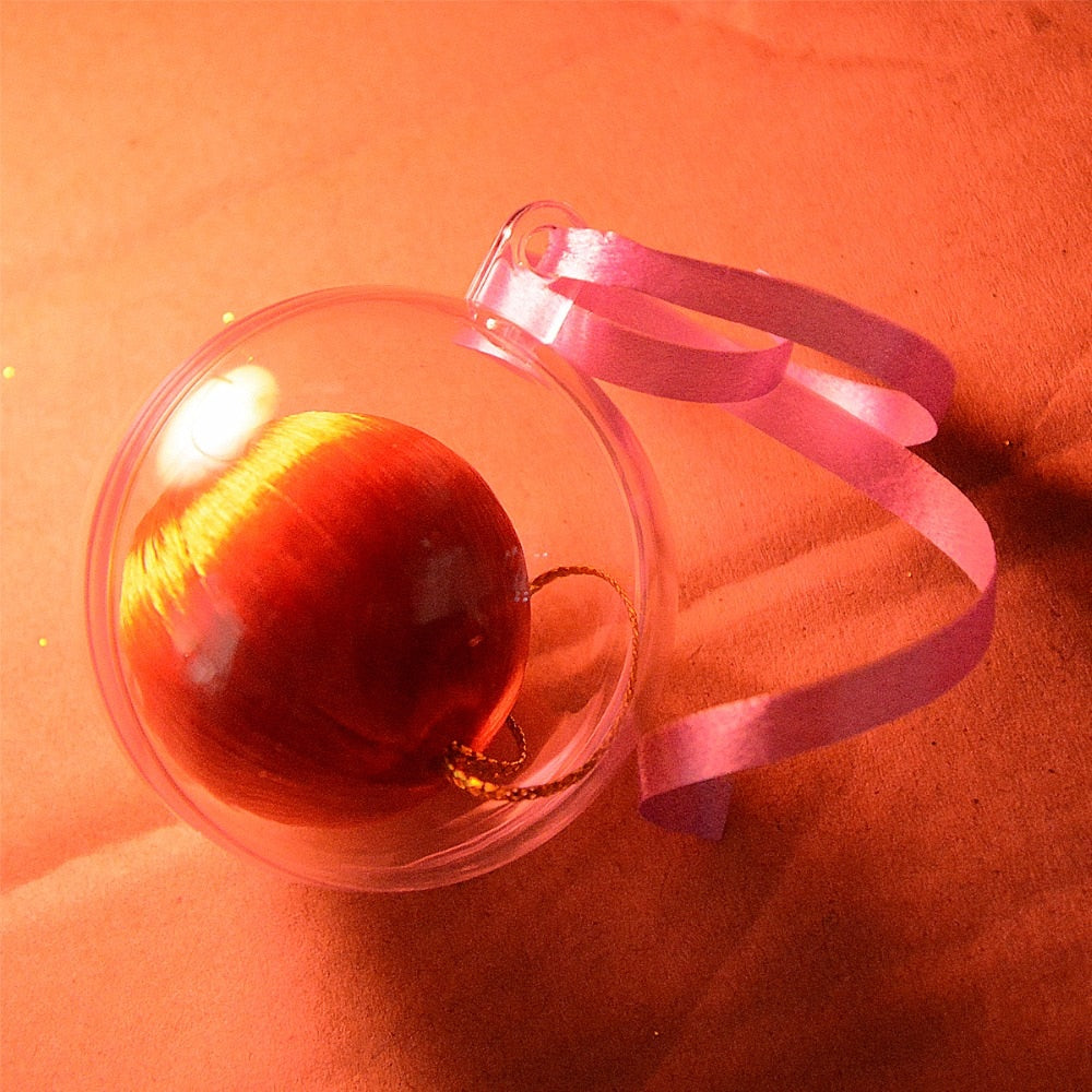 50Pcs New Clear Christmas Decoration Hanging Ball Baubles Round Bauble Ornament Xmas Tree Home Decor Christmas Tree Xmas Balls