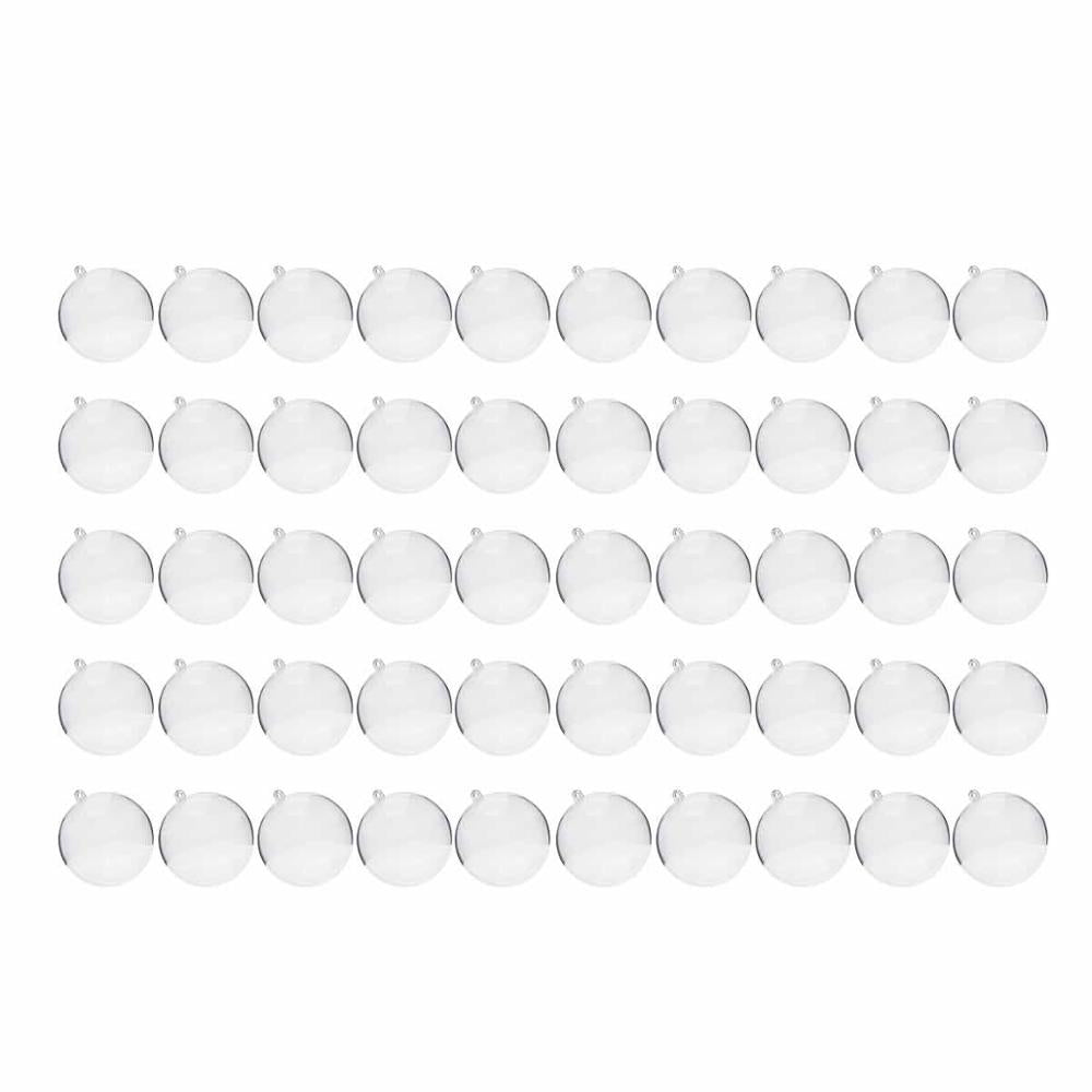 50Pcs New Clear Christmas Decoration Hanging Ball Baubles Round Bauble Ornament Xmas Tree Home Decor Christmas Tree Xmas Balls