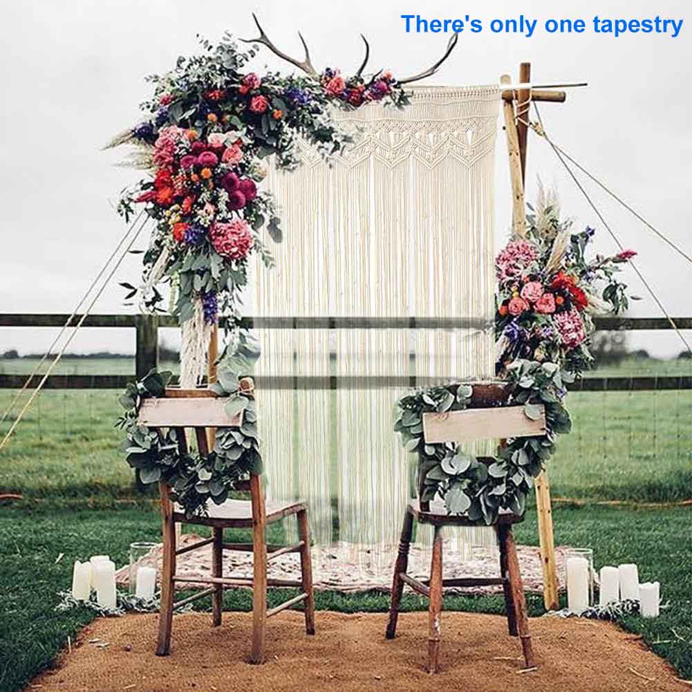 95x180cm Curtain Cotton Blend Home Decor Large Woven Macrame Wall Hanging Tapestry Backdrop For Wedding Handmade Bedroom Gallery
