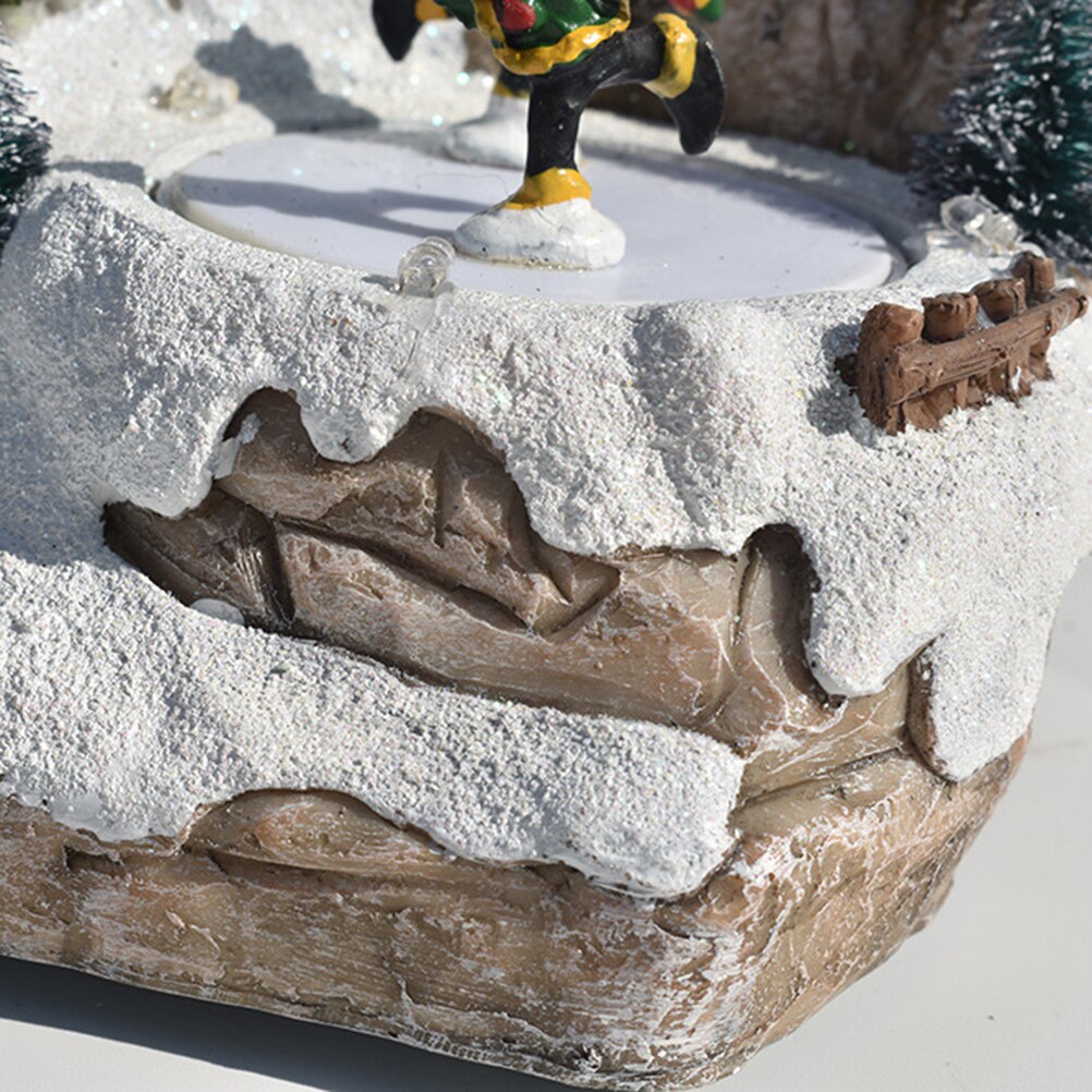 Christmas Snow House Village Decorations with Music LED Light Christmas Village Holiday Festival House Home Decorations