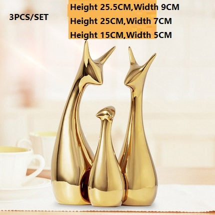 European Creative Ceramics Ornament Home Decoration Crafts TV Cabinet Office Statues Accessories Wedding Gift Figurines