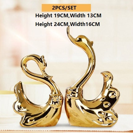 European Creative Ceramics Ornament Home Decoration Crafts TV Cabinet Office Statues Accessories Wedding Gift Figurines