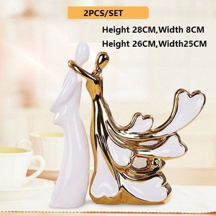 European Creative Ceramics Ornament Home Decoration Crafts TV Cabinet Office Statues Accessories Wedding Gift Figurines