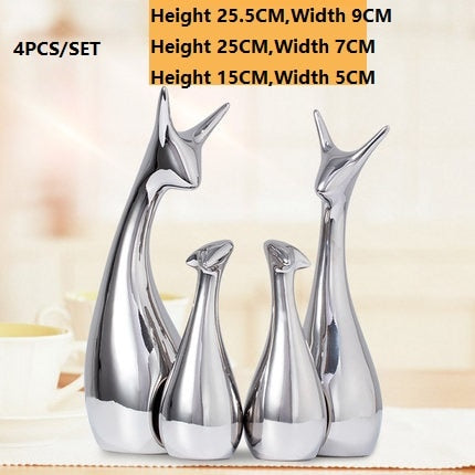 European Creative Ceramics Ornament Home Decoration Crafts TV Cabinet Office Statues Accessories Wedding Gift Figurines