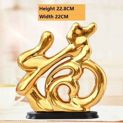 European Creative Ceramics Ornament Home Decoration Crafts TV Cabinet Office Statues Accessories Wedding Gift Figurines