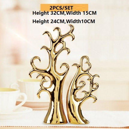 European Creative Ceramics Ornament Home Decoration Crafts TV Cabinet Office Statues Accessories Wedding Gift Figurines