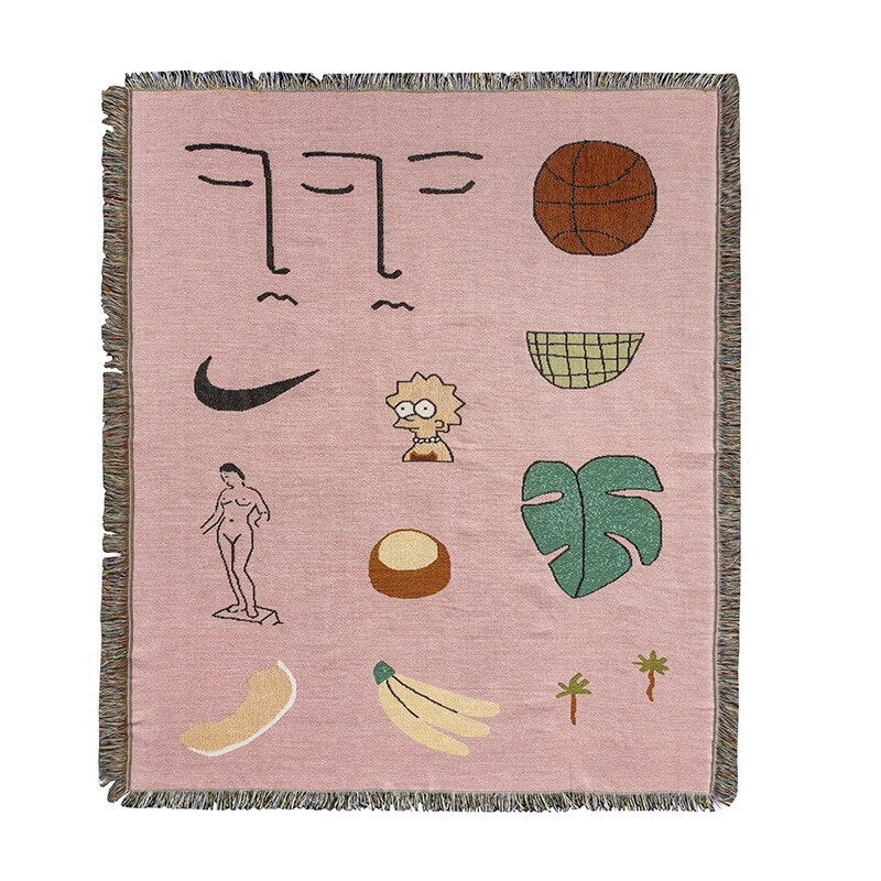 Guitar Women Matisse Sofa Blanket Pink Panther Tapestry Throw Rugs Blankets Casual Carpet Decoration For Home