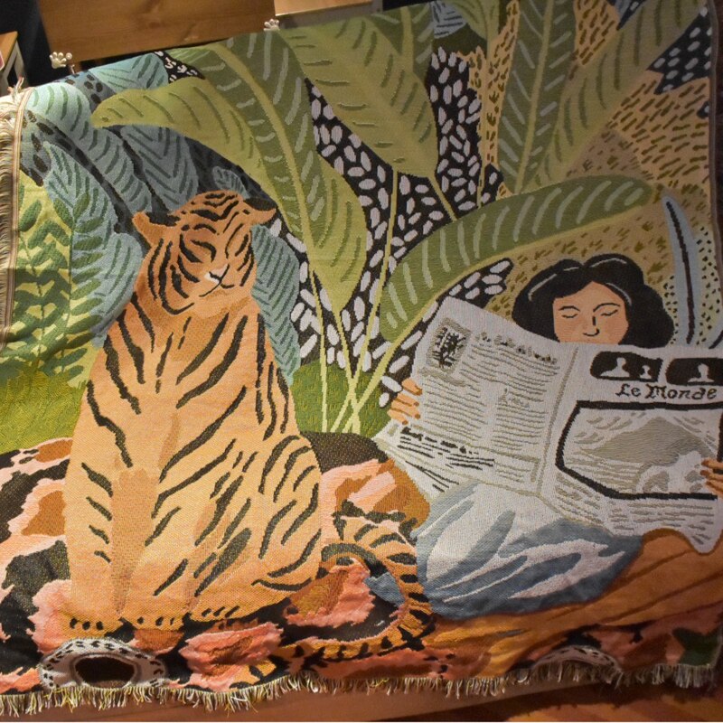 Guitar Women Matisse Sofa Blanket Pink Panther Tapestry Throw Rugs Blankets Casual Carpet Decoration For Home