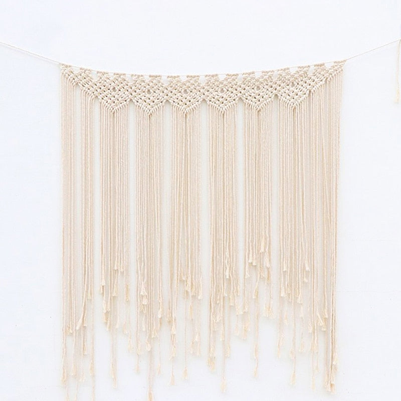 HOOQICT Large Macrame Wall Hanging Fabric Wall Tapestry Wedding Decoration Tenture Boho Decor Furniture Home Room Wall Carpet