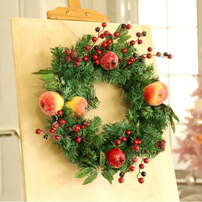 HOT Christmas Wreaths Artificial Decoration Pomegranate Fruit Pendant Restaurant Wedding Home Front Door Field Garlands