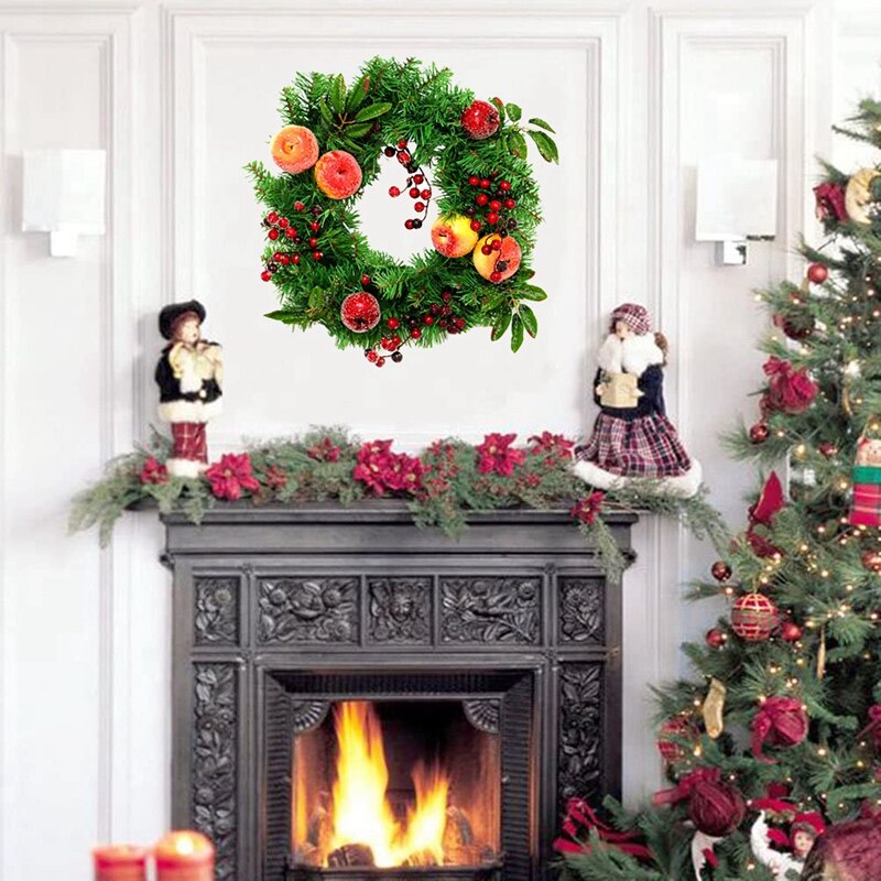 HOT Christmas Wreaths Artificial Decoration Pomegranate Fruit Pendant Restaurant Wedding Home Front Door Field Garlands