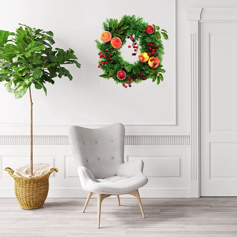 HOT Christmas Wreaths Artificial Decoration Pomegranate Fruit Pendant Restaurant Wedding Home Front Door Field Garlands