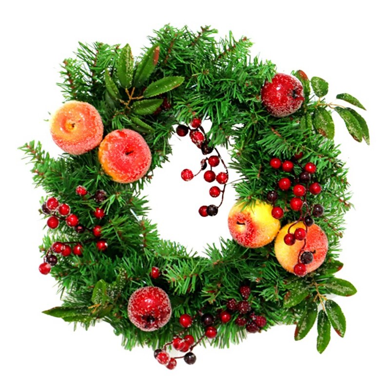 HOT Christmas Wreaths Artificial Decoration Pomegranate Fruit Pendant Restaurant Wedding Home Front Door Field Garlands