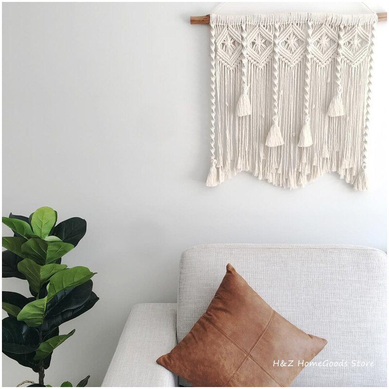 Macrame Bobo Tapestry Wall Hanging Hand-woven Home Decoration Accessories Nordic Art Tassel For Apartment Dorm Bedroom