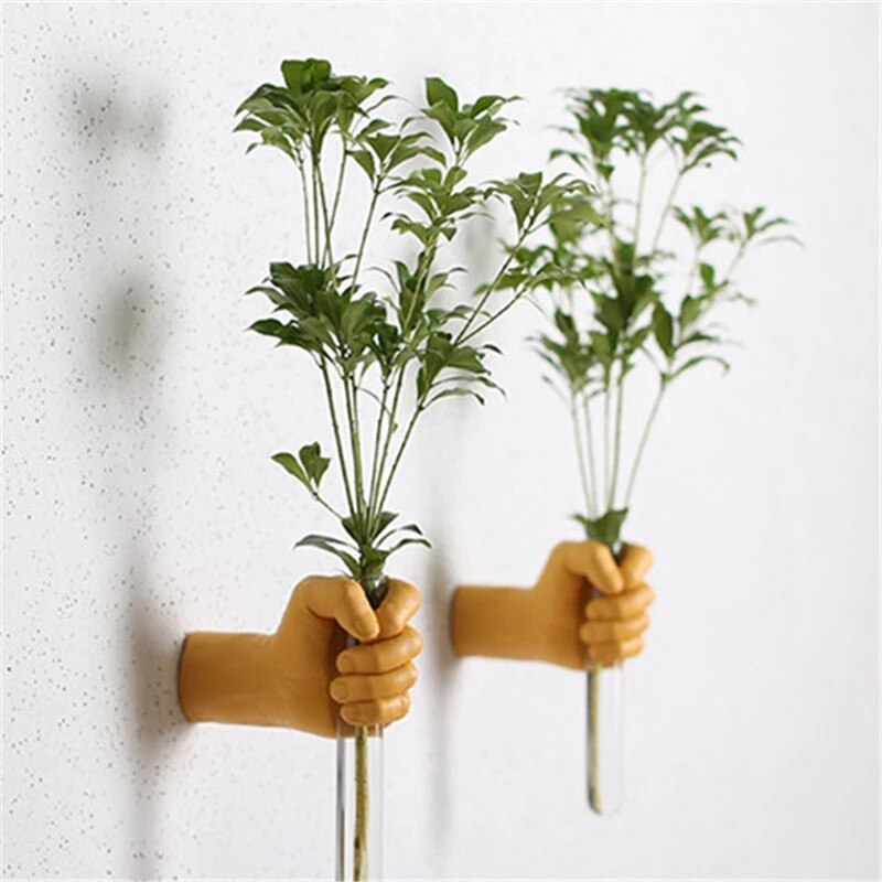 Nordic Creative Wall Decoration Indoor Living Room Wall Hand-held Style Hydroponic Glass Vase Home Decoration MYP7