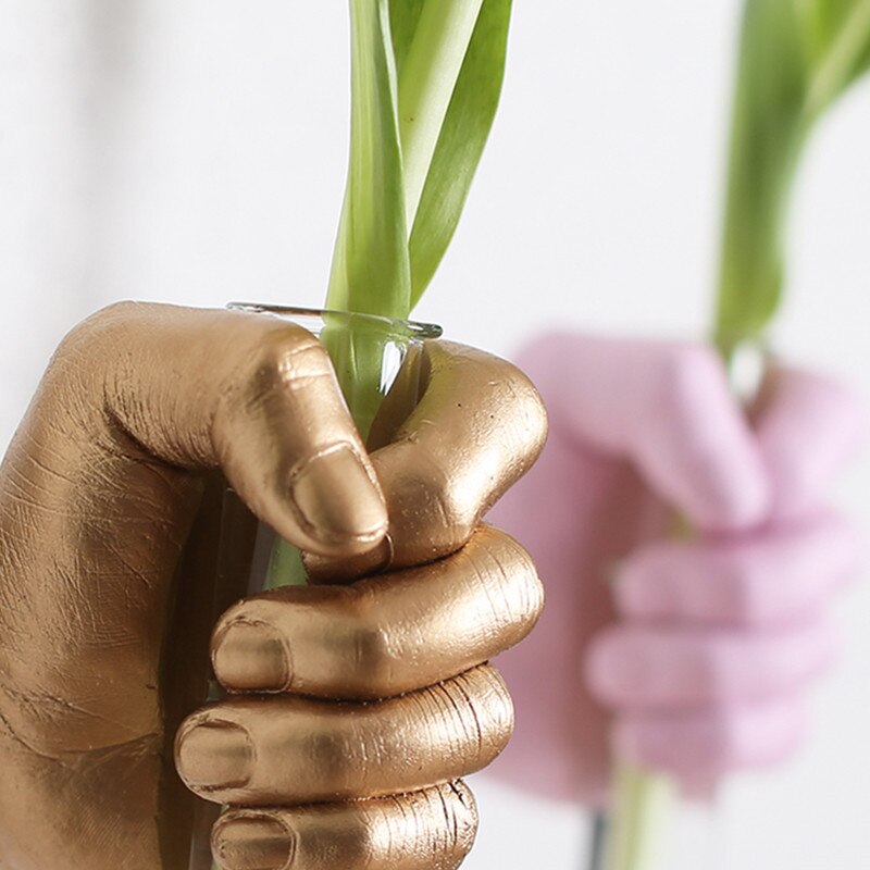 Nordic Creative Wall Decoration Indoor Living Room Wall Hand-held Style Hydroponic Glass Vase Home Decoration MYP7