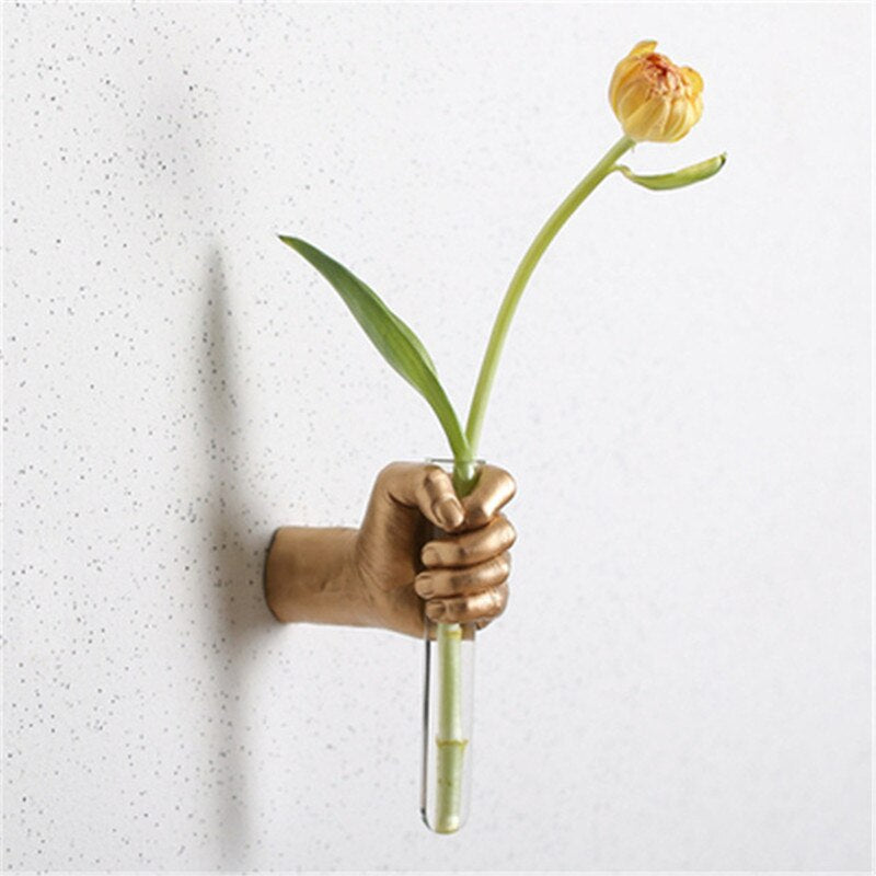 Nordic Creative Wall Decoration Indoor Living Room Wall Hand-held Style Hydroponic Glass Vase Home Decoration MYP7