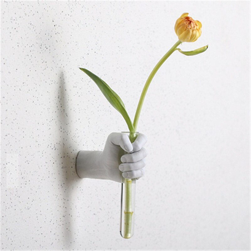 Nordic Creative Wall Decoration Indoor Living Room Wall Hand-held Style Hydroponic Glass Vase Home Decoration MYP7