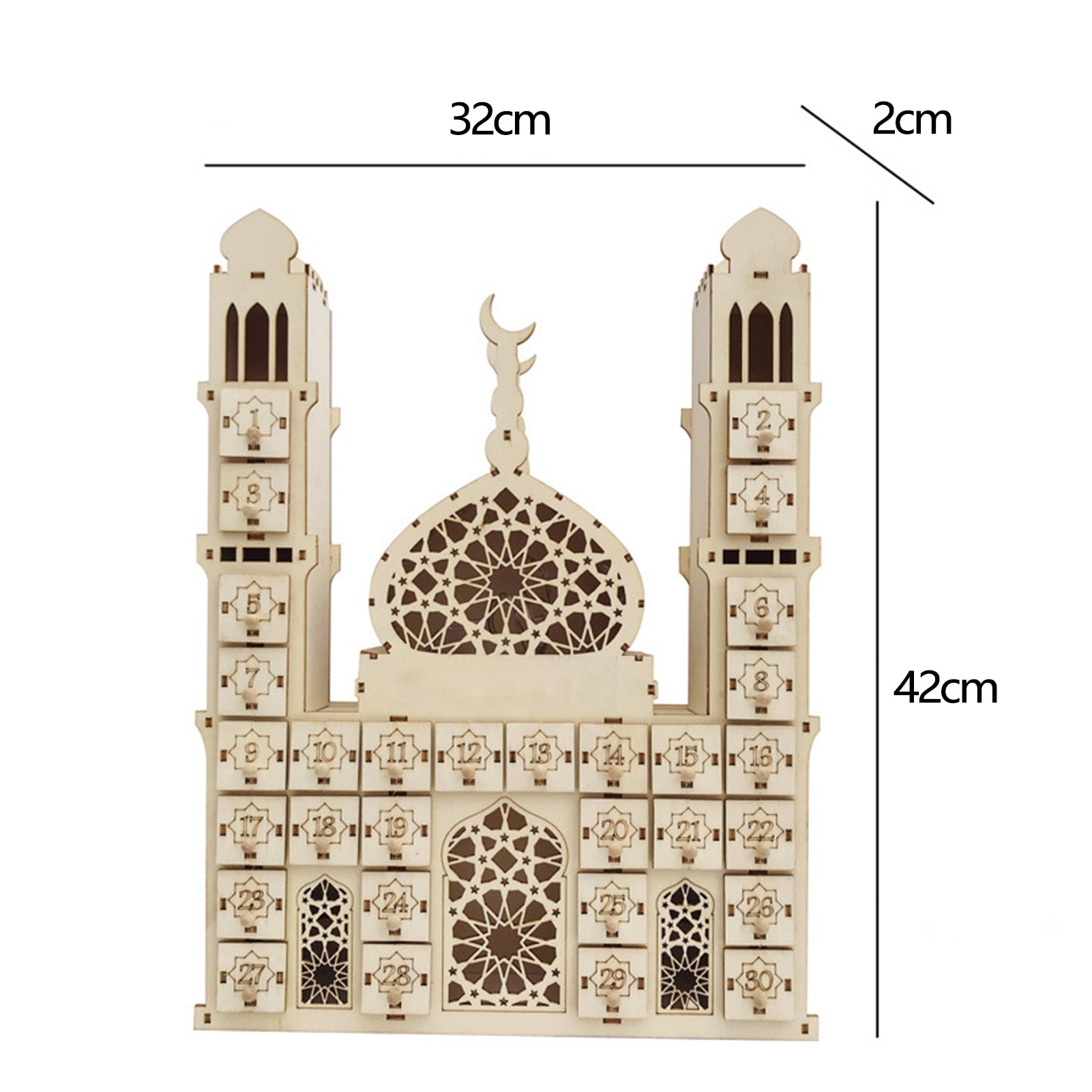 Wooden craft decorations custom Eid Mubarak Ramadan 3D puzzle castle LED lighting decorations home living room decorations