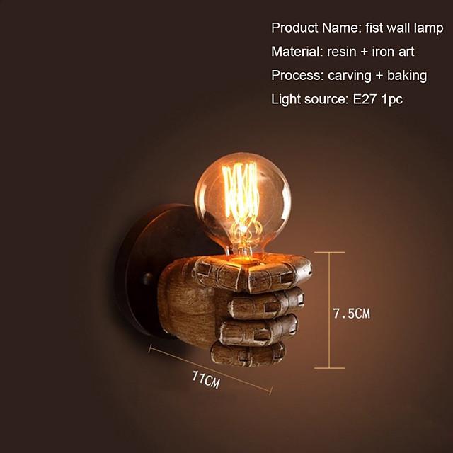 Antique Resin Fist Wall Lamp European Bar Restaurant Cafe Decorative Wall Lamp Left Hand Right Hand Wall Lamp Christmas Decoration   AC110V AC220V