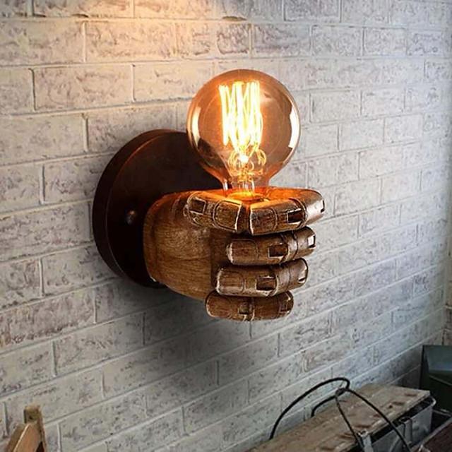 Antique Resin Fist Wall Lamp European Bar Restaurant Cafe Decorative Wall Lamp Left Hand Right Hand Wall Lamp Christmas Decoration   AC110V AC220V