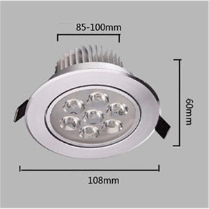 1pc 7W 7LEDs Easy Install Recessed LED Ceiling Lights LED Downlights Warm White Cold White 85-265V Home/Office