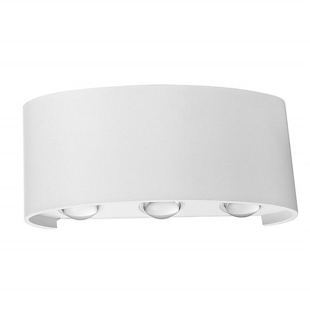 Led Wall Lamp 6W Up/Down Lighting Indoor Double-Head Curved Waterproof Wall Lamp Modern Bedroom Lamp Warm White Light