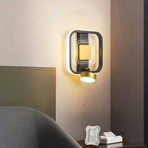 LED Modern LED Wall Light Bedside Lamp Round Square Design Living Room Bedroom Iron Wall Light 220-240V 10/12 W