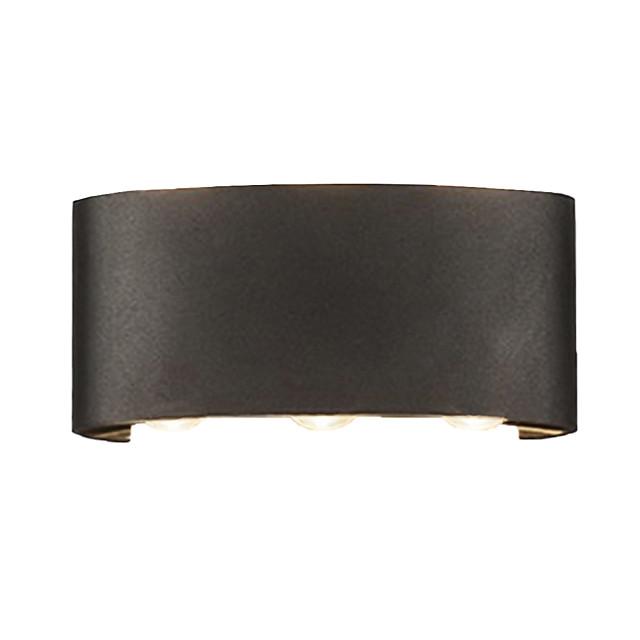 Led Wall Lamp 6W Up/Down Lighting Indoor Double-Head Curved Waterproof Wall Lamp Modern Bedroom Lamp Warm White Light