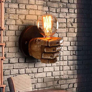 Antique Resin Fist Wall Lamp European Bar Restaurant Cafe Decorative Wall Lamp Left Hand Right Hand Wall Lamp Christmas Decoration   AC110V AC220V