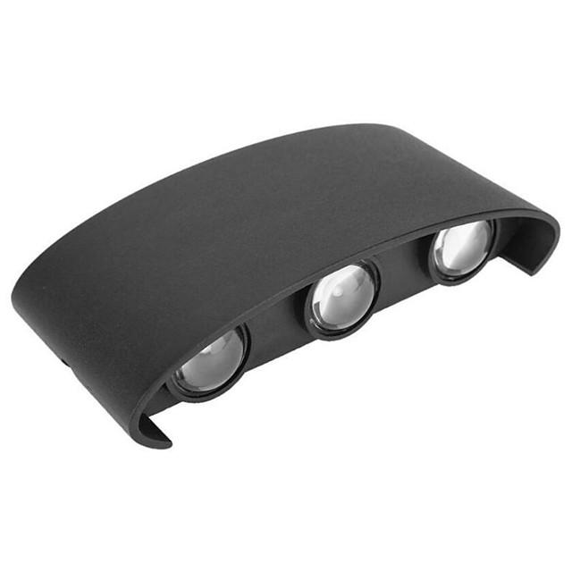 Led Wall Lamp 6W Up/Down Lighting Indoor Double-Head Curved Waterproof Wall Lamp Modern Bedroom Lamp Warm White Light