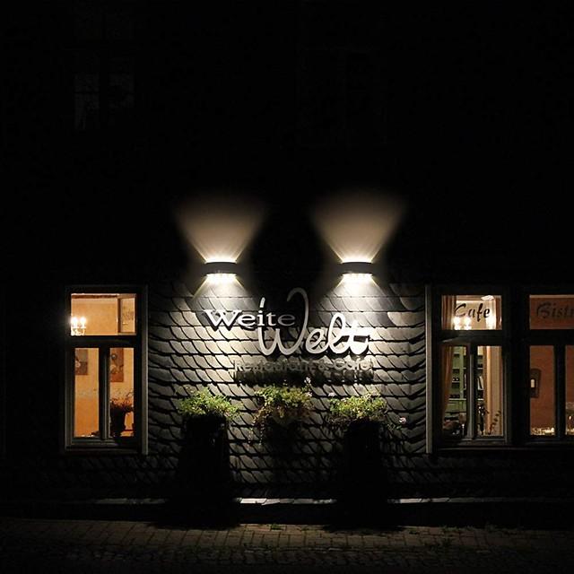 Led Wall Lamp 6W Up/Down Lighting Indoor Double-Head Curved Waterproof Wall Lamp Modern Bedroom Lamp Warm White Light