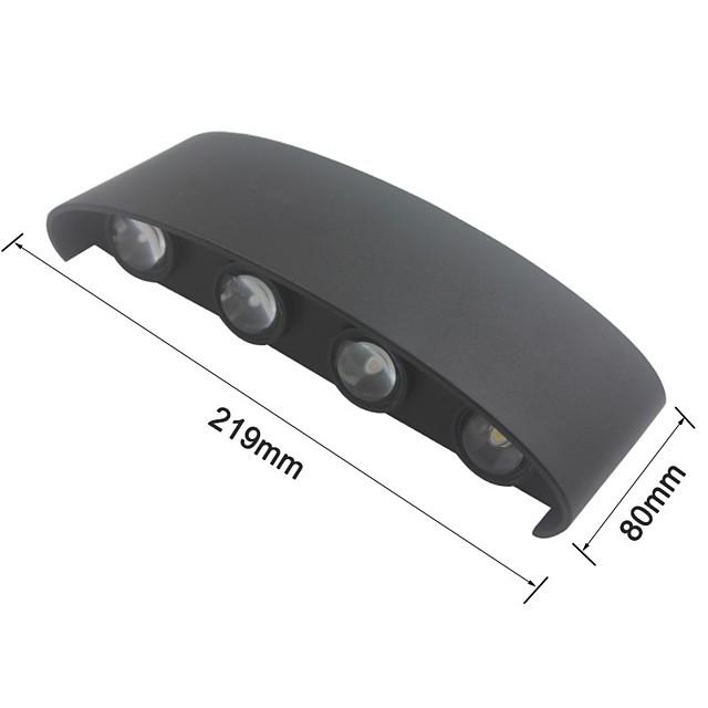 Led Wall Lamp 6W Up/Down Lighting Indoor Double-Head Curved Waterproof Wall Lamp Modern Bedroom Lamp Warm White Light