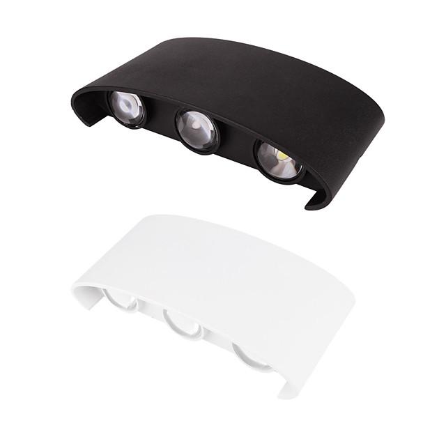 Led Wall Lamp 6W Up/Down Lighting Indoor Double-Head Curved Waterproof Wall Lamp Modern Bedroom Lamp Warm White Light