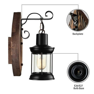 Wall Lamp Retro Vintage Rustic Nordic Glass Wall Scone 40W for Bedroom Bedside Industrial Wall Light Fixtures Bedroom Aisle Staircase Lamps