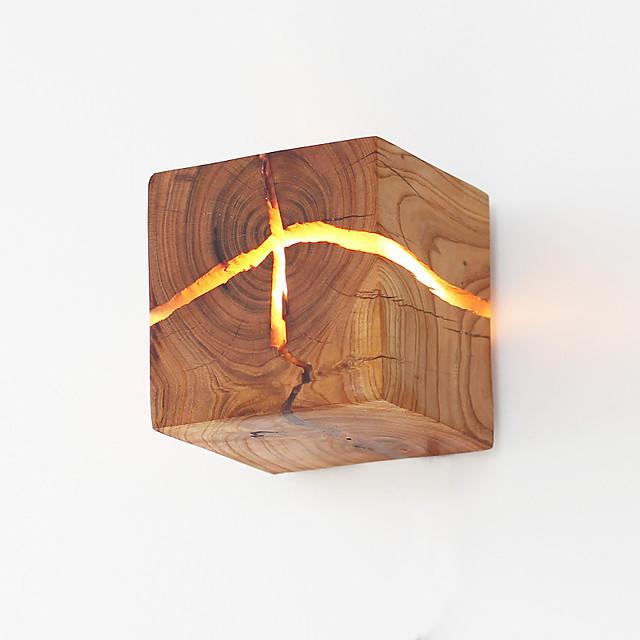 Split Wood Wall Lamp Nordic Bedside Lamp Log Split Aisle Lamp Decorated Nightlight Hotel Solid Wood Wall Lamp