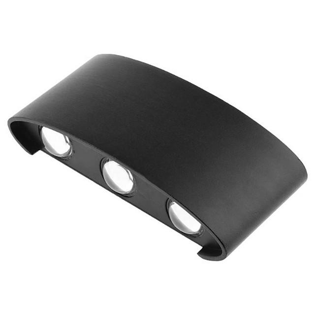 Led Wall Lamp 6W Up/Down Lighting Indoor Double-Head Curved Waterproof Wall Lamp Modern Bedroom Lamp Warm White Light