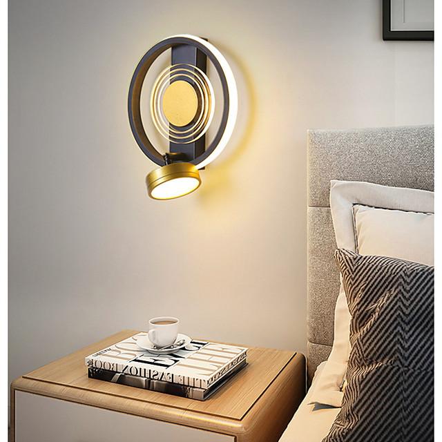 LED Modern LED Wall Light Bedside Lamp Round Square Design Living Room Bedroom Iron Wall Light 220-240V 10/12 W